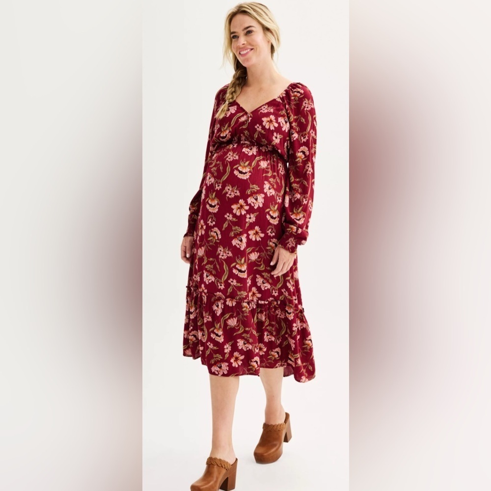 Sonoma Red Bishop Sleeve Sundress